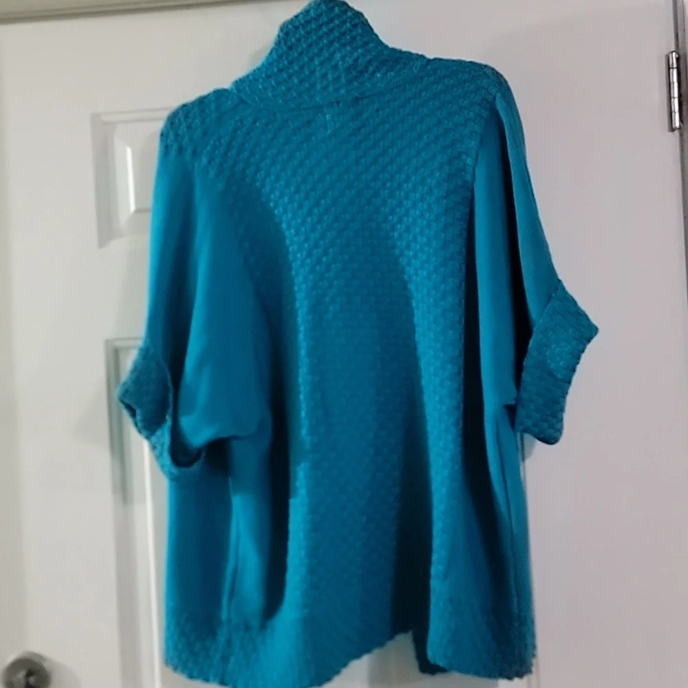 Ruby Rd. Turquoise Textured Cardigan - Picture 5 of 7